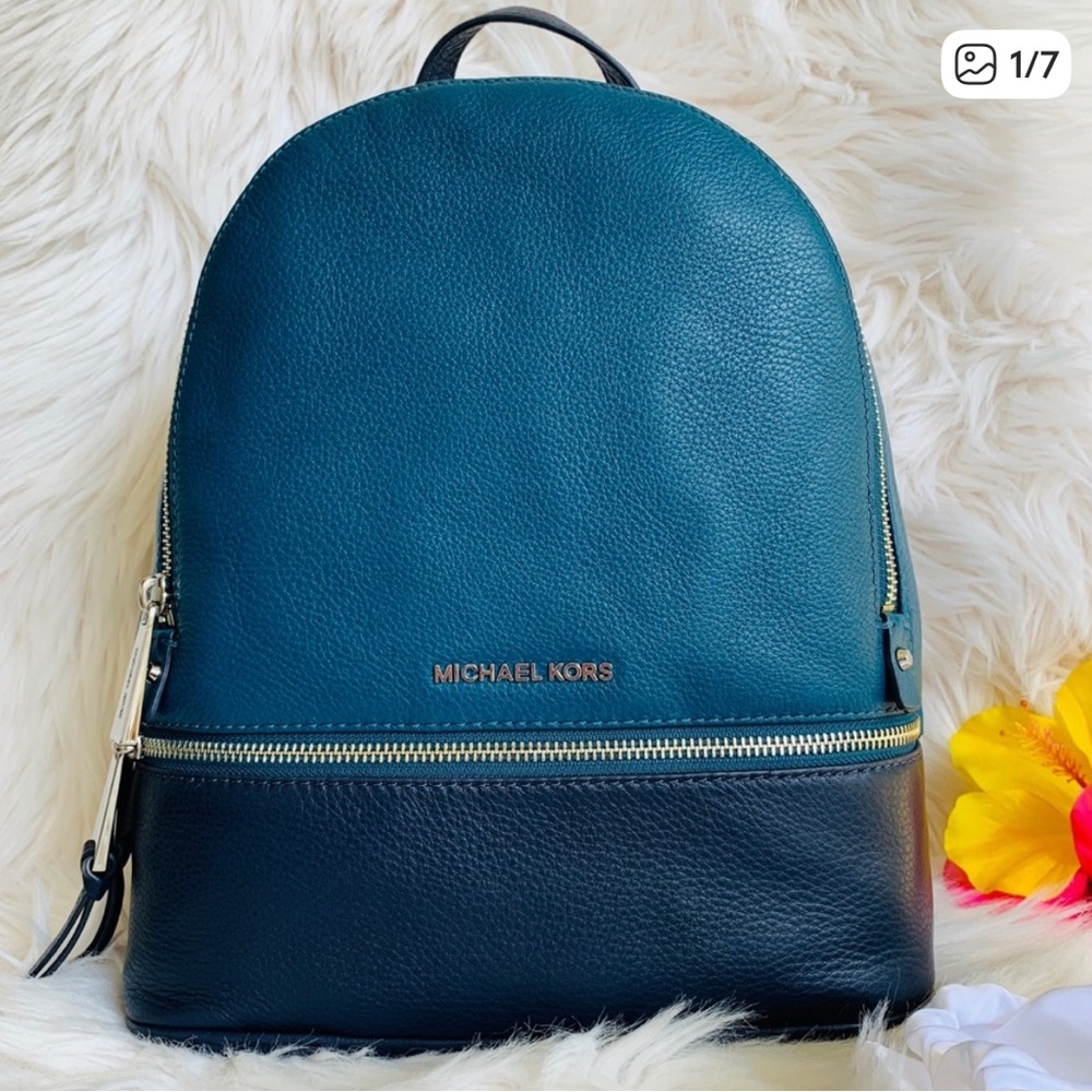 Michael Kors Rhea Zip Pebbled Leather Medium Backpack